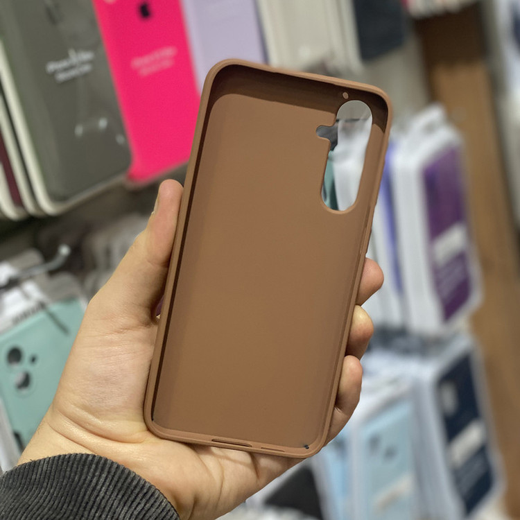کاور طرح چرمی طوسی مناسب برای گوشی موبایل سامسونگ Galaxy S23 FE