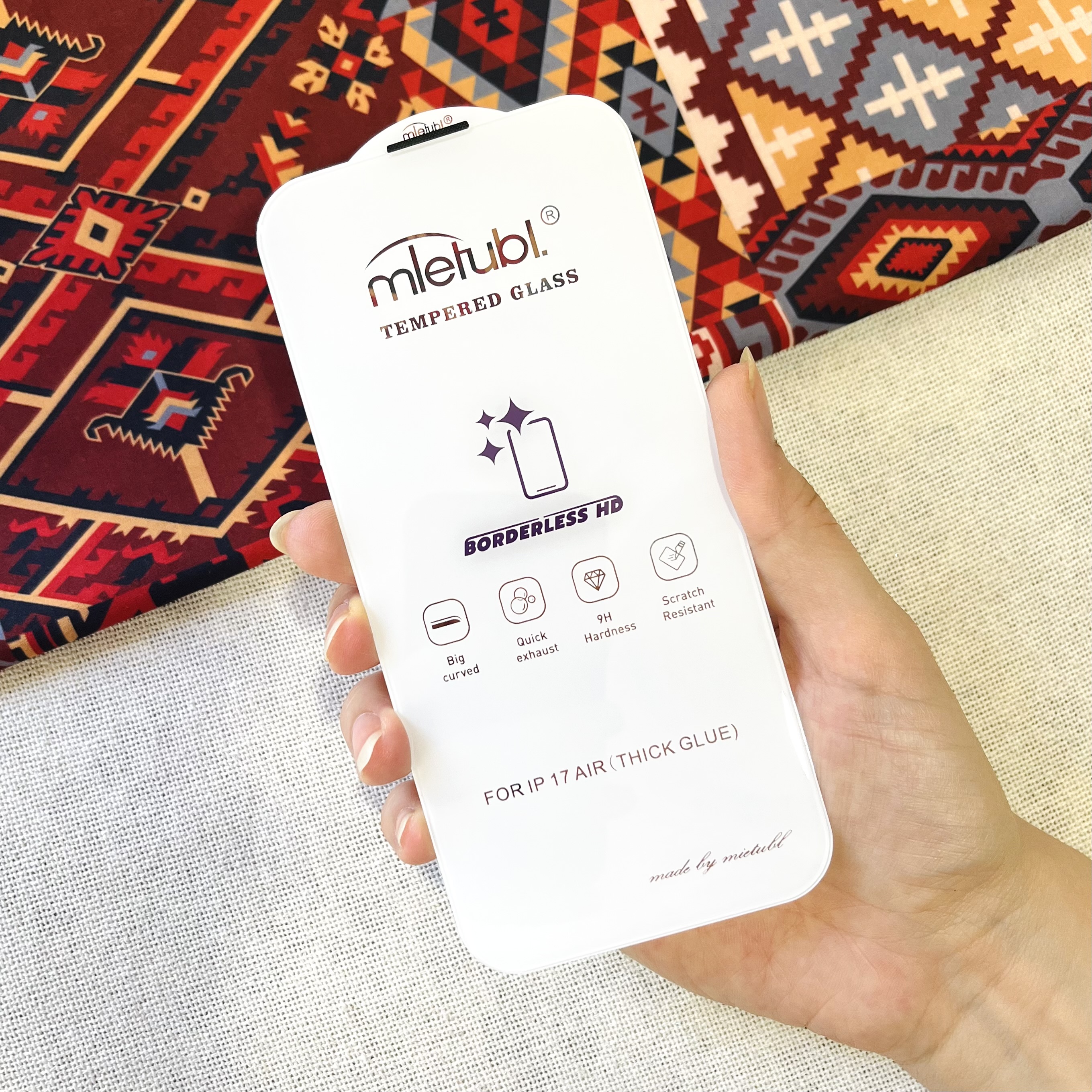 گلس بدون حاشیه برند میتوبل Mietubl مدل آیفون ۱۷ ایر / iPhone 17 air