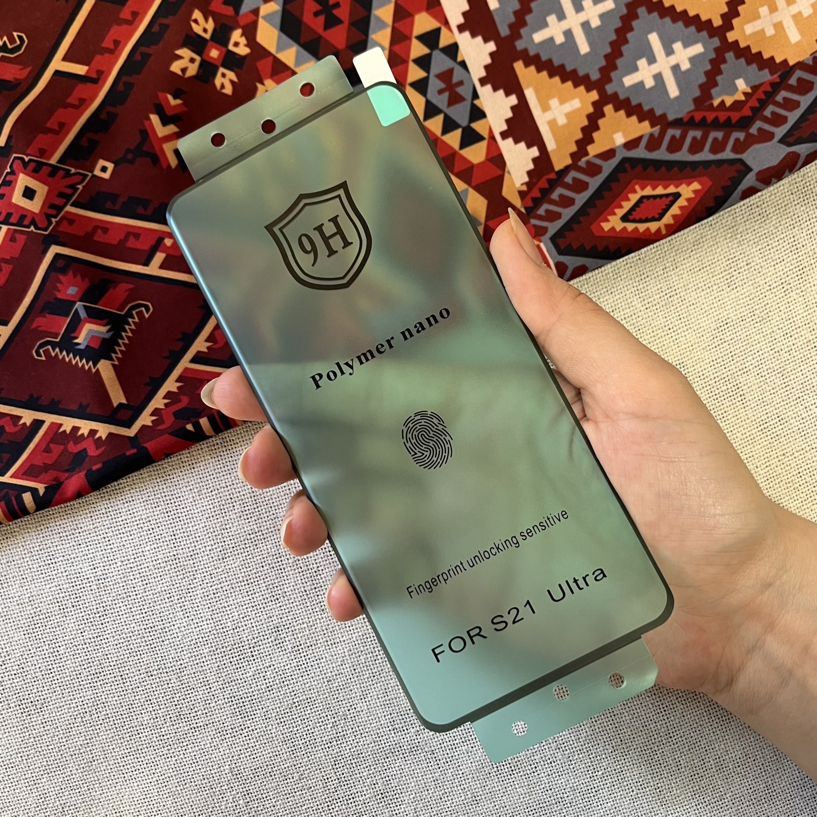 گلس نانو گوشی فول کاور سامسونگ S21 ULTRA ضد ضربه نشکن اورجینال 9H پلیمر نانو Polymer nano