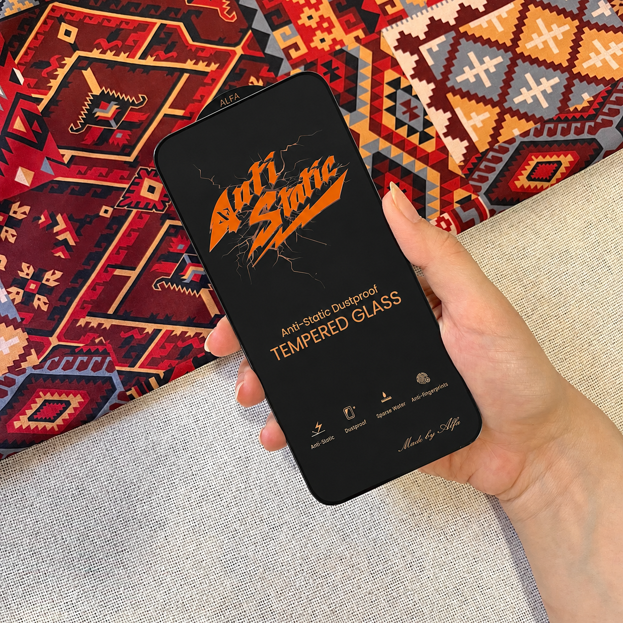 گلس شیشه ای Full Cover Anti Static ALFA مدل Xiaomi Redmi Note 15 Pro 5G / Mi 15T / Mi 15T Pro / Poco F7