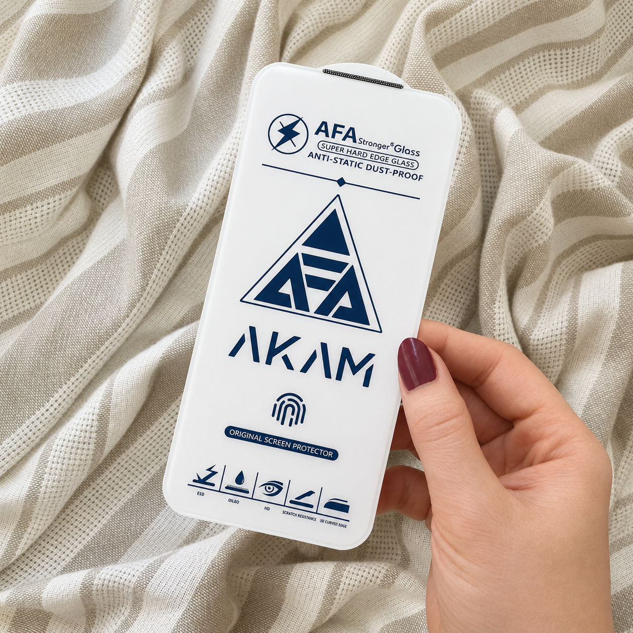 گلس بدون حاشیه برند AKAM مدل آیفون ۱۷ پرومکس / iPhone 17 Pro Max
