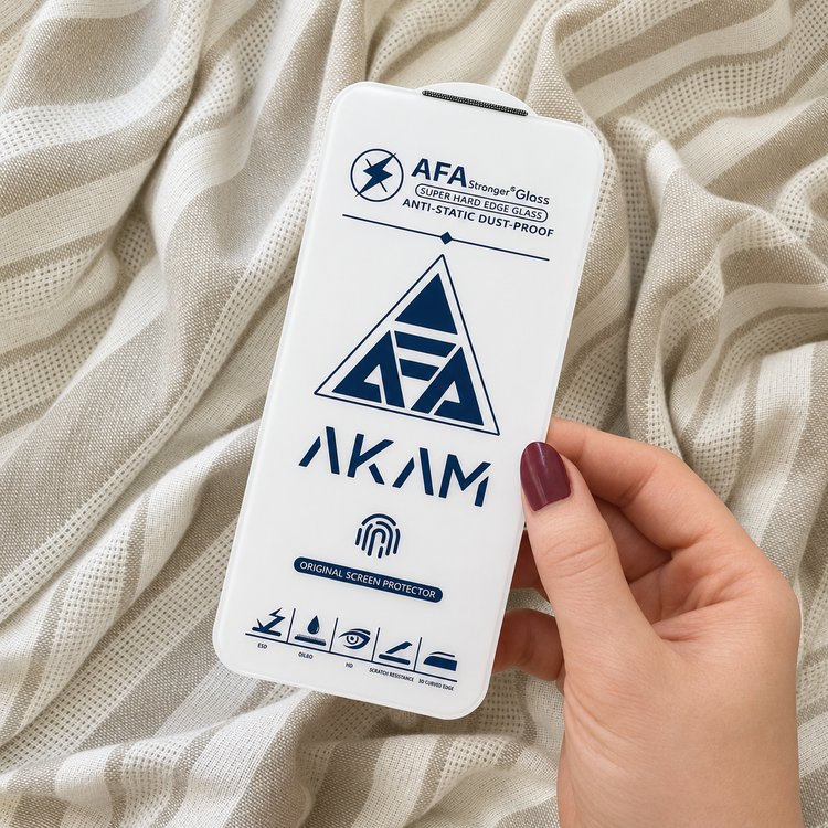 گلس بدون حاشیه برند AKAM مدل آیفون ۱۷ پرومکس / iPhone 17 Pro Max