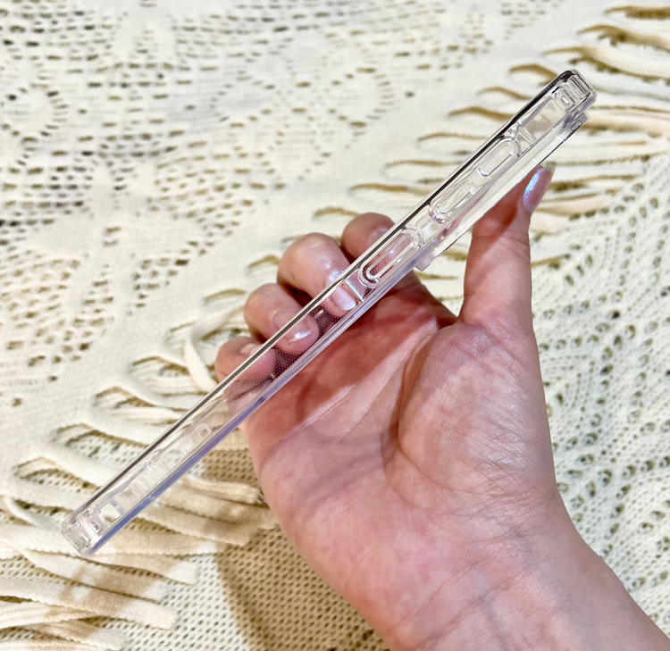 قاب گوشی سامسونگ A57 اورجینال طلقی ژله ای شفاف ایربگ دار کپسولی مگ سیف دار Magnetic صورتی