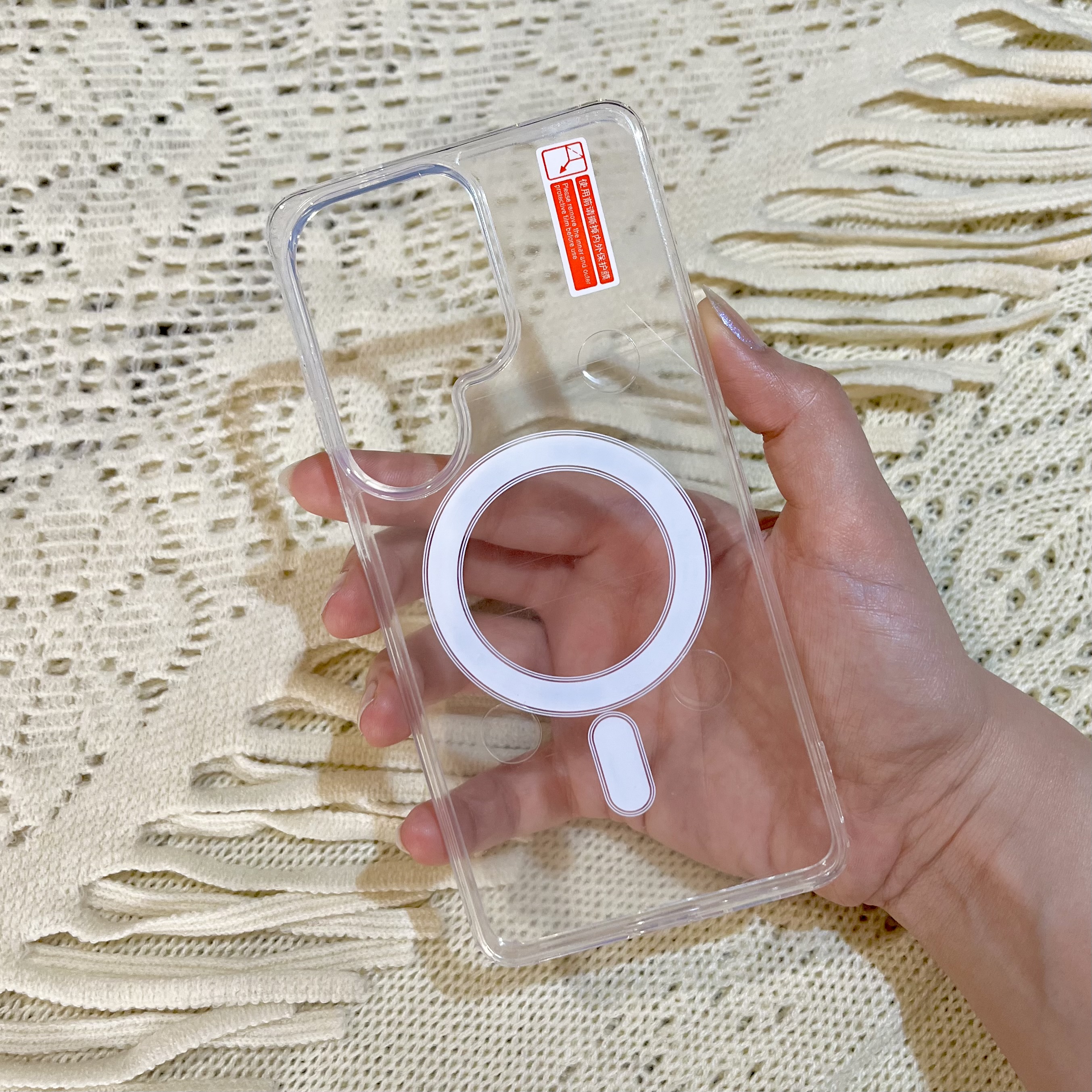 قاب گوشی سامسونگ S26 Ultra طلقی ژله ای شفاف ایربگ دار کپسولی مگ سیف دار اورجینال Magnetic