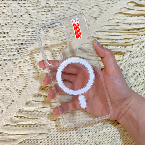 قاب گوشی سامسونگ S26 Ultra طلقی ژله ای شفاف ایربگ دار کپسولی مگ سیف دار اورجینال Magnetic
