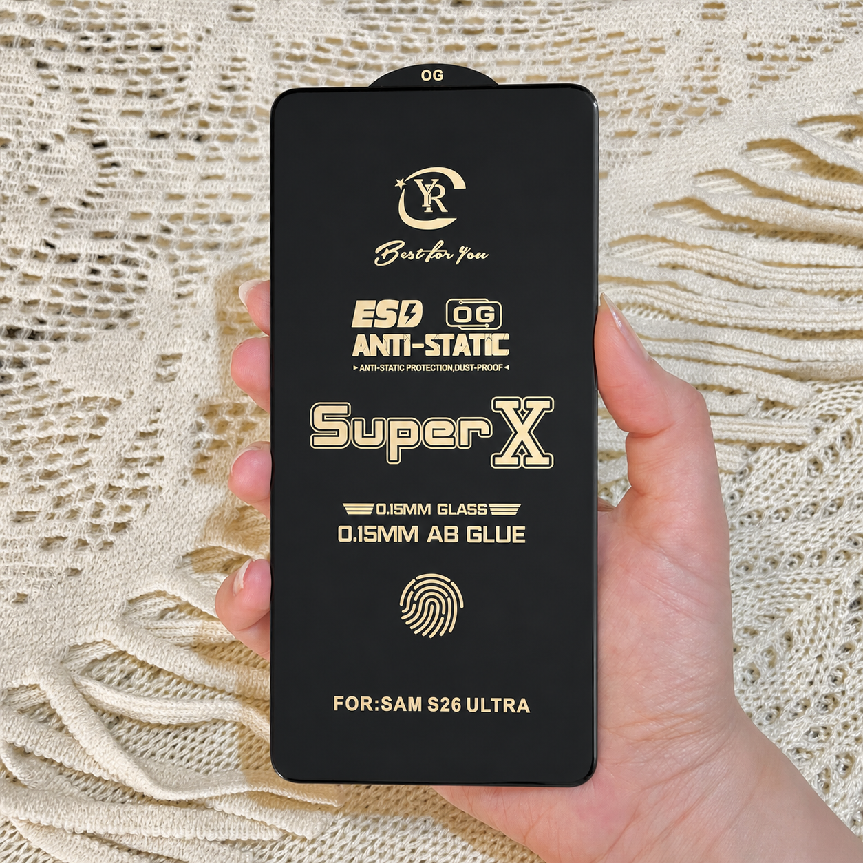 گلس گوشی سامسونگ S26 Ultra شیشه ای Anti Static OG Glass سری ESD آنتی استاتیک Super X اورجینال