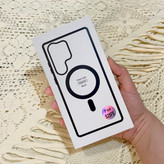 قاب گوشی سامسونگ S25 FE شفاف مگ سیف اورجینال Magnetic - مشکی