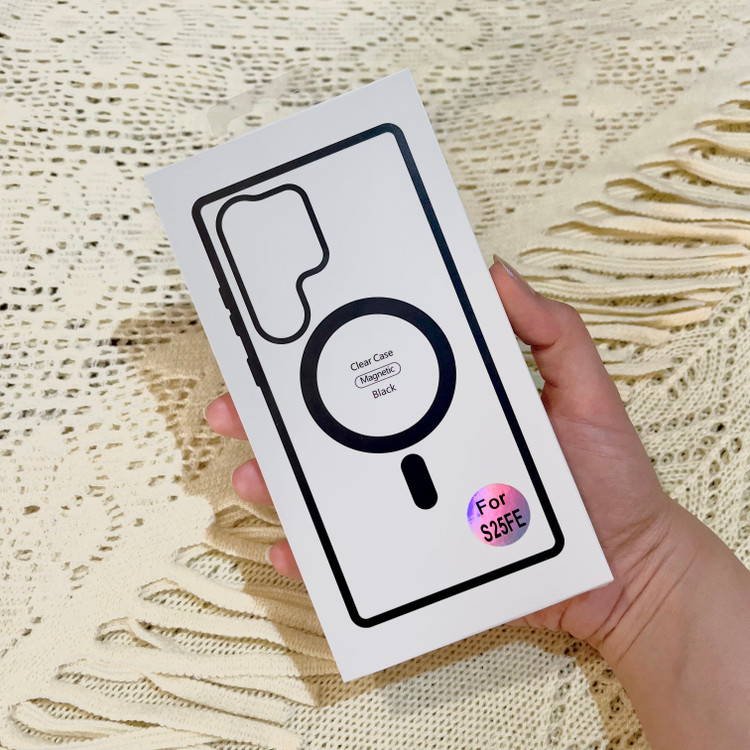 قاب گوشی سامسونگ S25 FE شفاف مگ سیف اورجینال Magnetic - مشکی