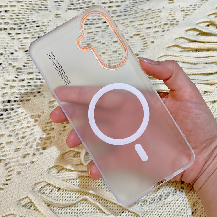 قاب گوشی Galaxy A57 سامسونگ Syndee مات طرح مگ سیف Magsafe اسپرت لنز برجسته سفید