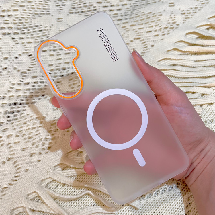 قاب گوشی Galaxy A57 سامسونگ Syndee مات طرح مگ سیف Magsafe اسپرت لنز برجسته سفید