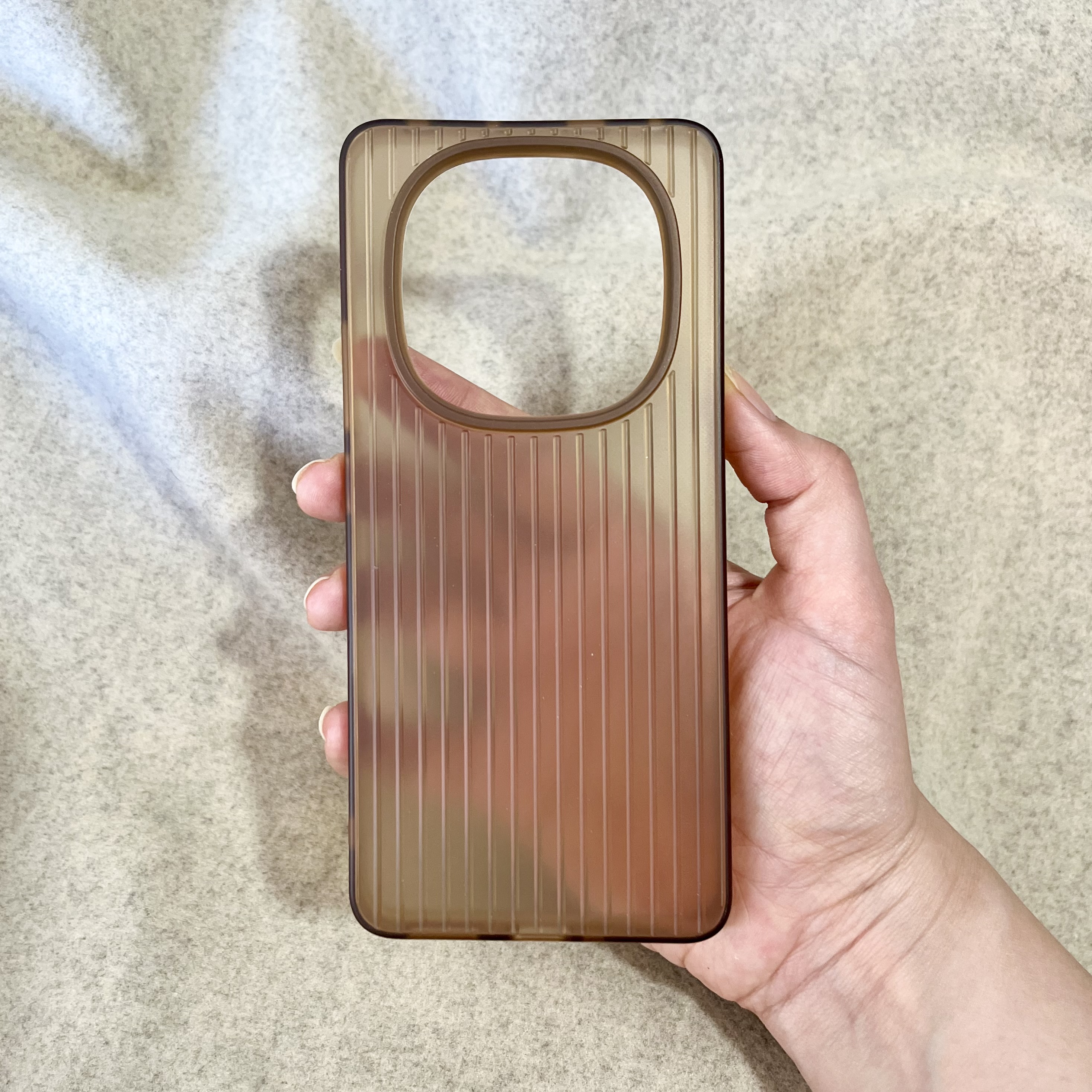 قاب گوشی شیائومی نوت ۱۴ پرو 5g ژله‌ای کرکره ای قهوه‌ای | شیائومی NOTE 14 Pro 5g/4g و NOTE 14 Pro Plus
