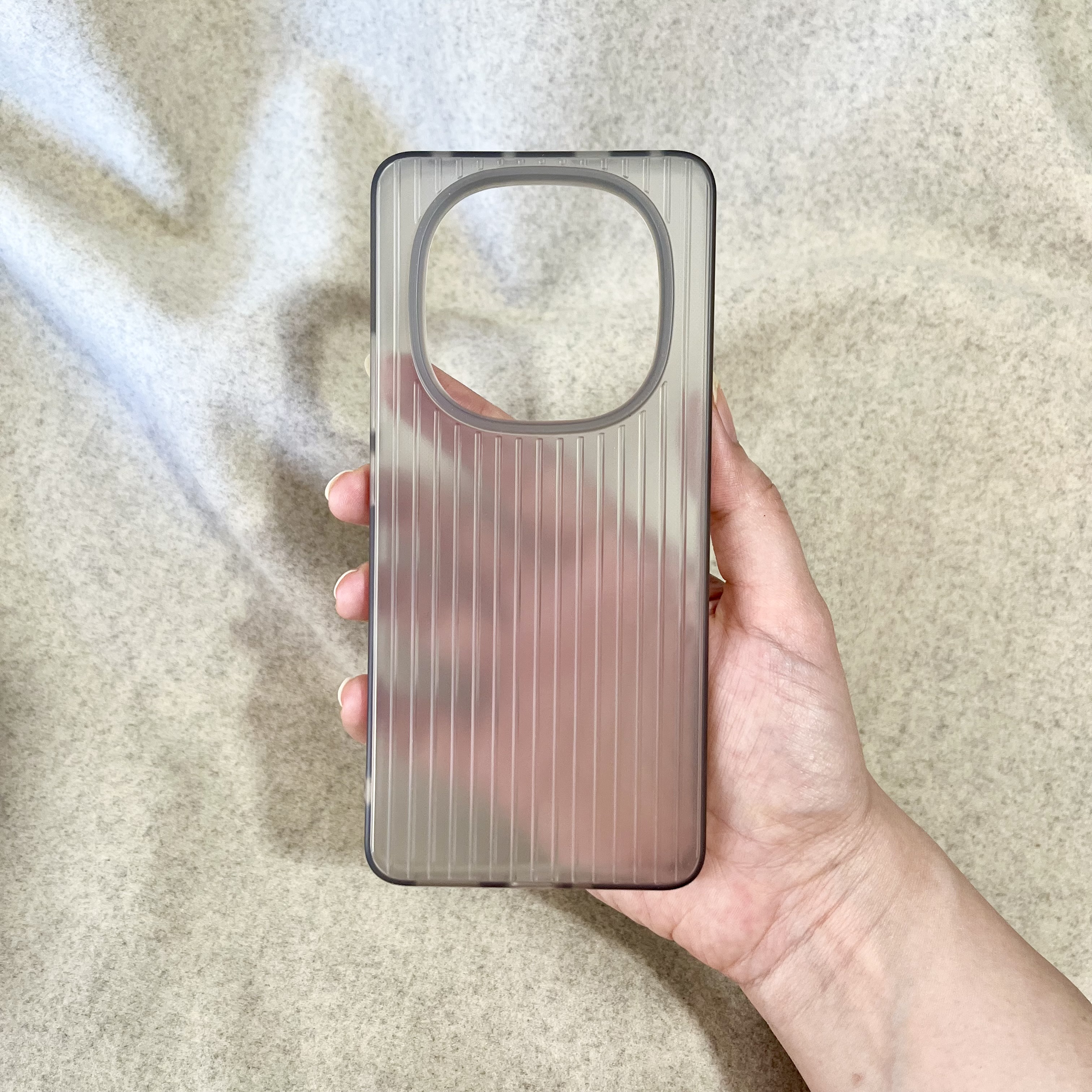 قاب گوشی شیائومی نوت ۱۴ پرو 5g ژله‌ای کرکره ای طوسی | شیائومی NOTE 14 Pro 5g/4g و NOTE 14 Pro Plus