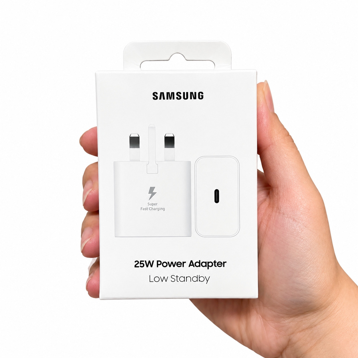 شارژر اصلی گوشی سامسونگ NFC دار تک پورت 25W وات Type-C سه پین ویتنام EP-T2510 سوپر فست شارژ رنگ سفید