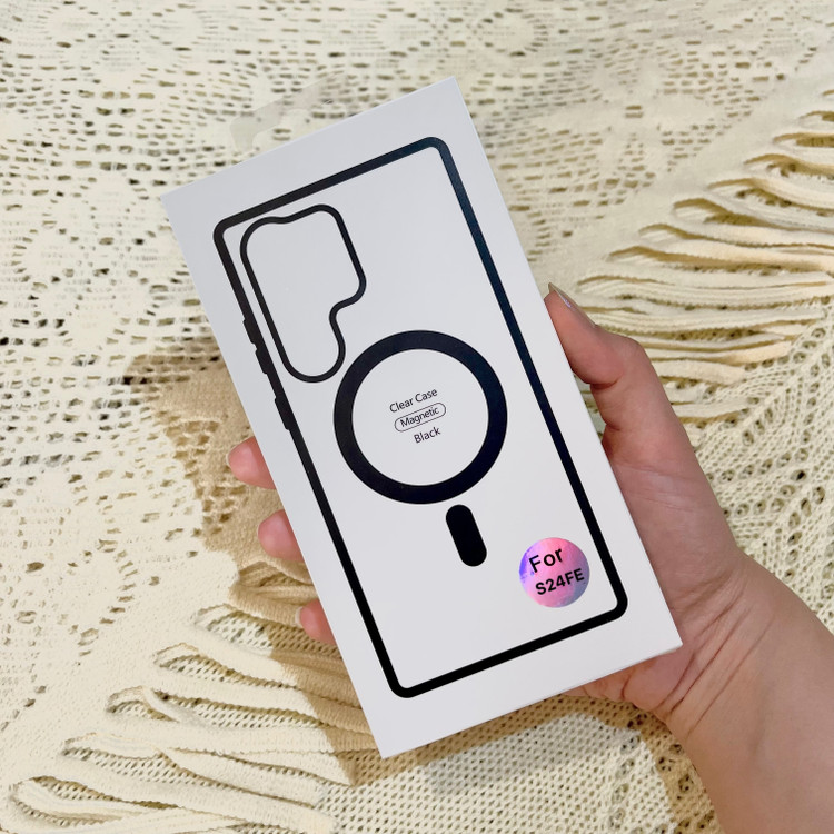 قاب گوشی سامسونگ S24 FE شفاف مگ سیف اورجینال Magnetic - مشکی