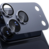 محافظ لنز اورجینال FULL COVER فلزی Mietubl با قابلیت تبدیل به رینگی iPhone17 Pro - سرمه ای
