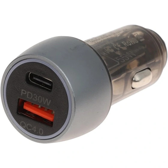 شارژر فندکی خودرو فست شارژ FIRSTYOU F065 دو پورت USB-A و Type-C با PD و QC3.0